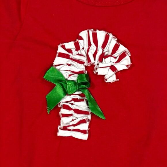 NWOT!! TODDLER Baby Girl Christmas Ruffled Top and Leggings Set Sz M - Picture 3 of 4